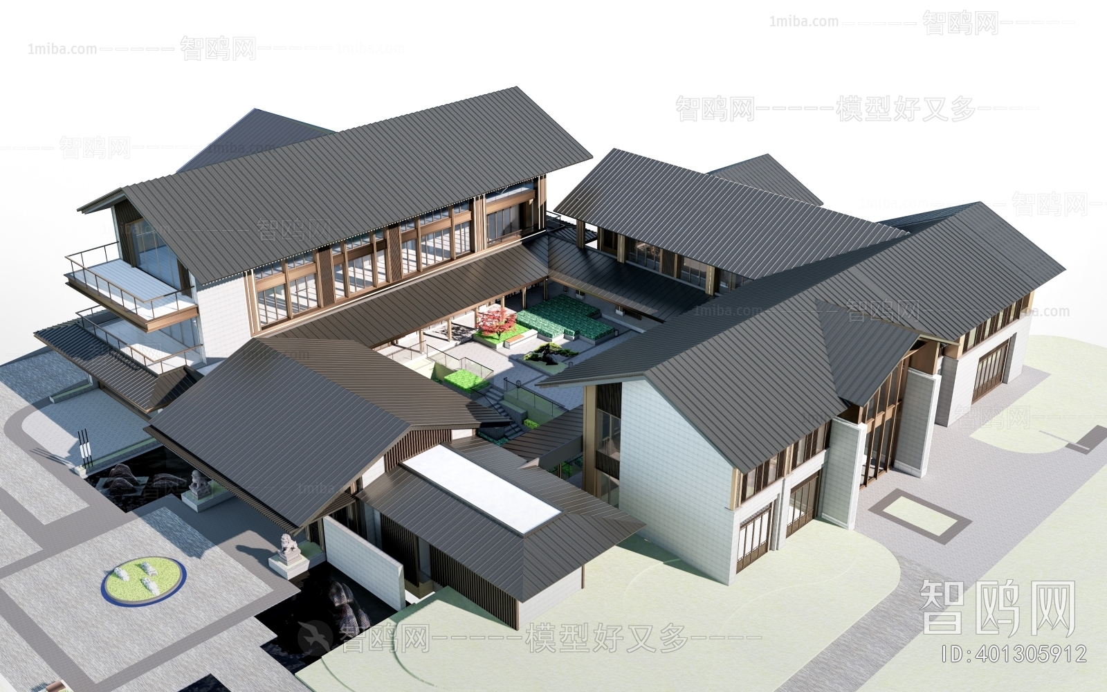 New Chinese Style Appearance Of Commercial Building