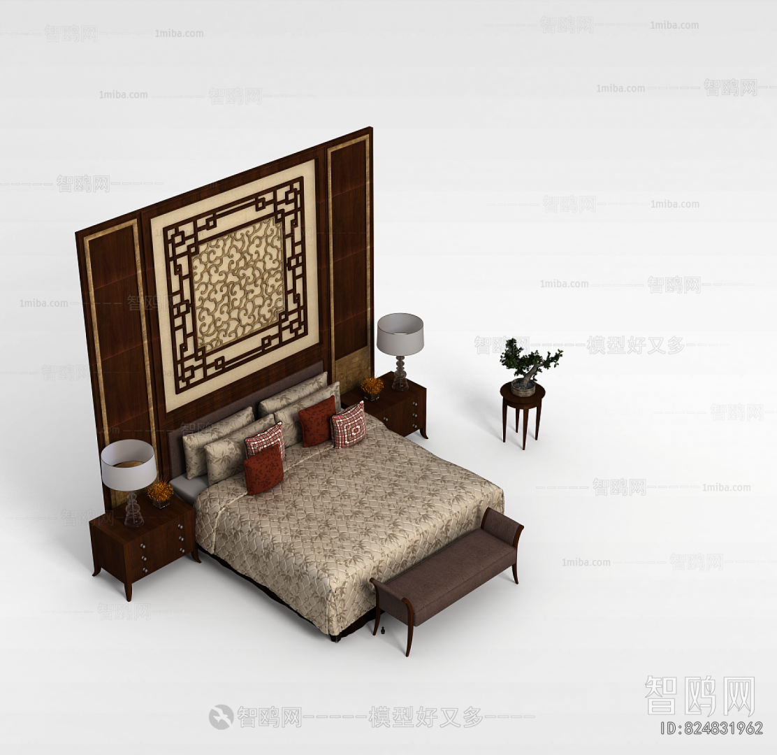 New Chinese Style Double Bed