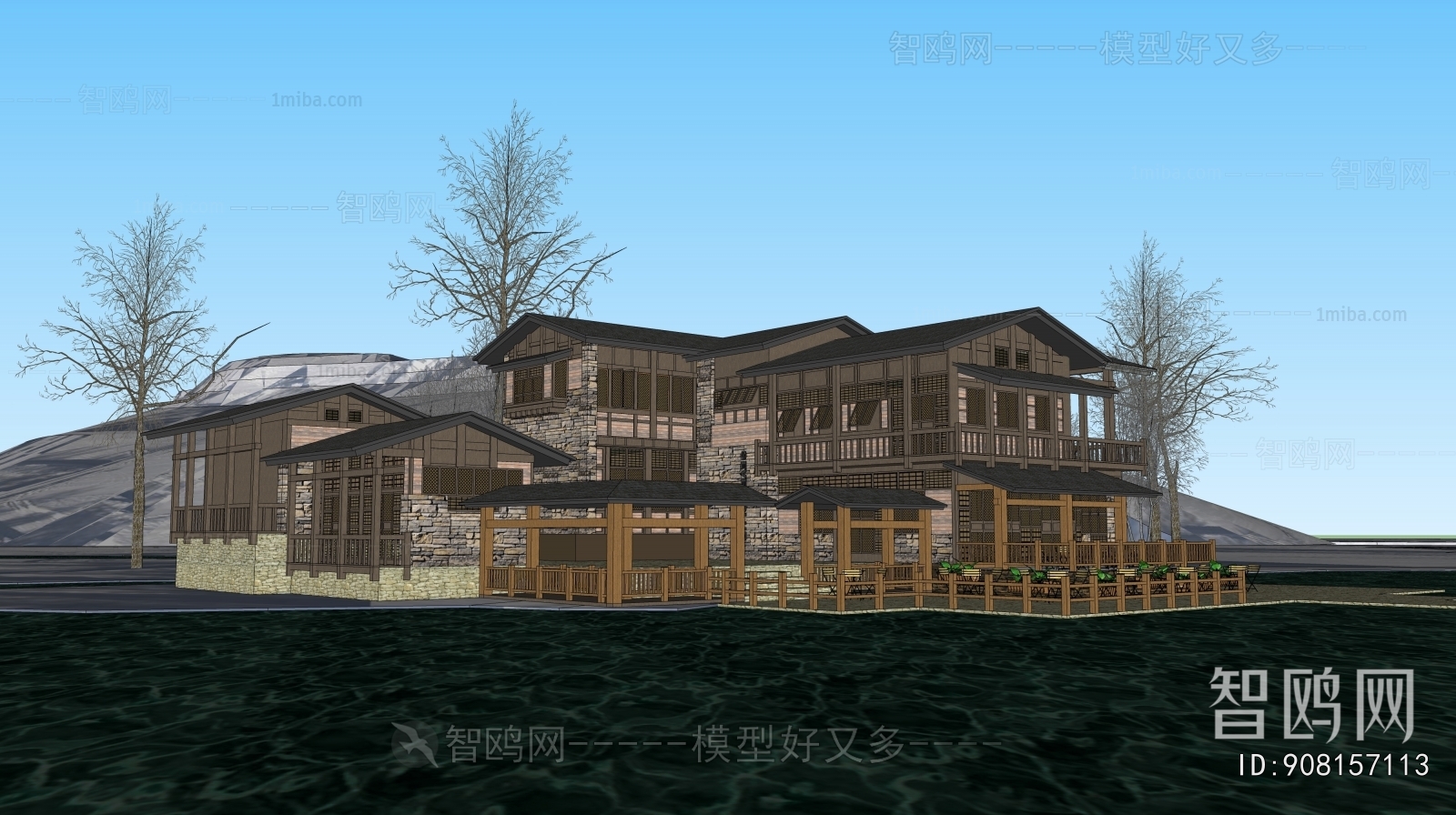 New Chinese Style Appearance Of Commercial Building