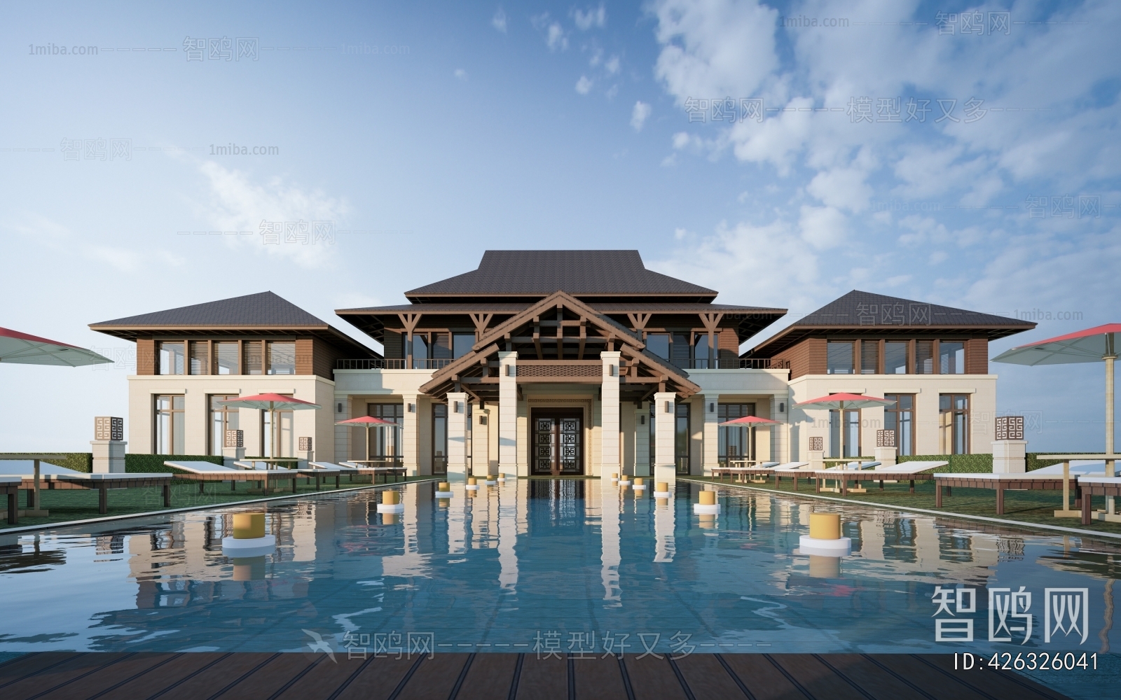 New Chinese Style Appearance Of Commercial Building