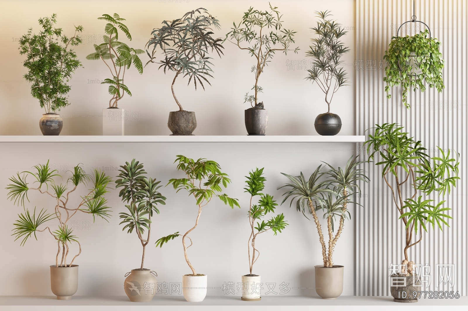 Modern Ground Green Plant Potted Plants