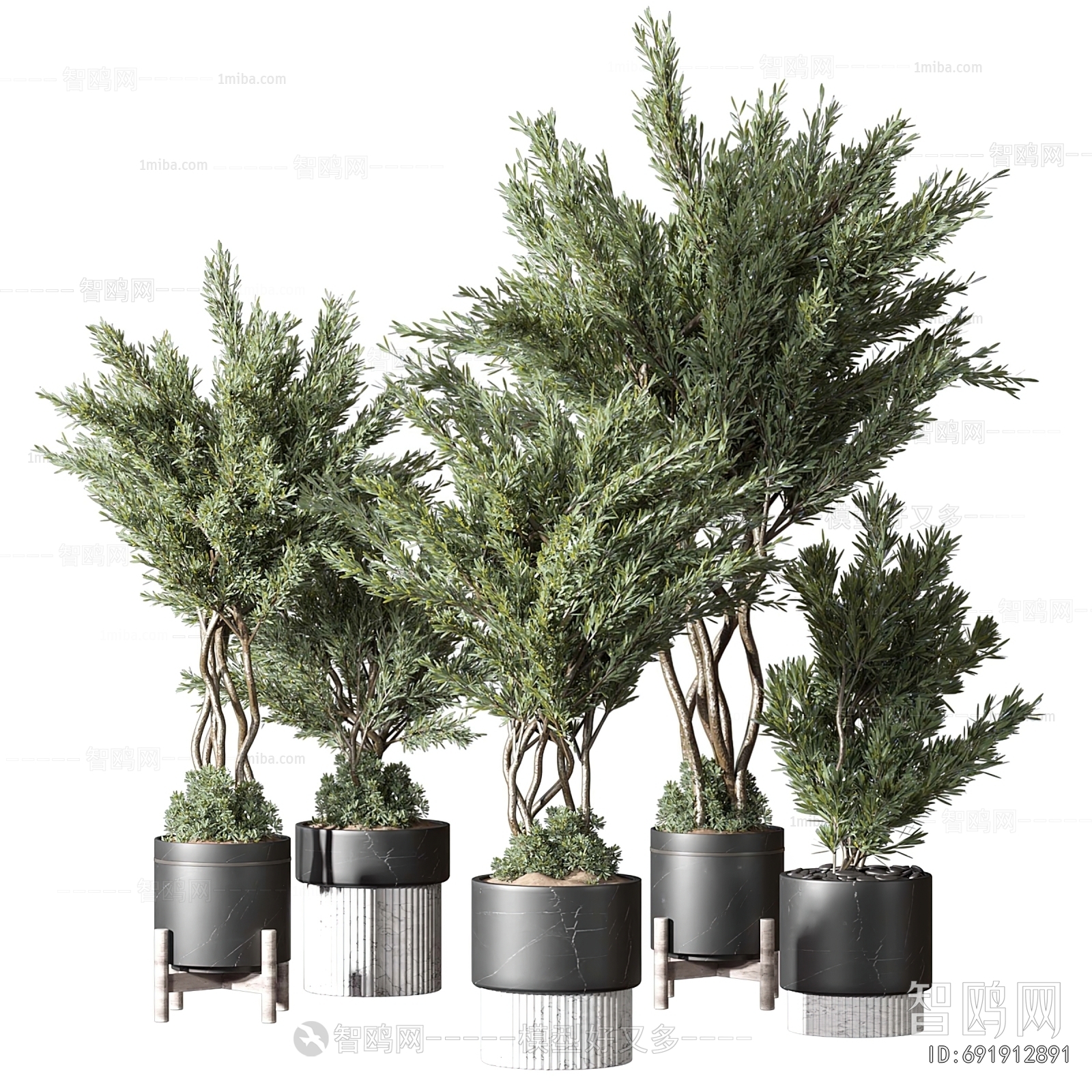 Modern Ground Green Plant Potted Plants