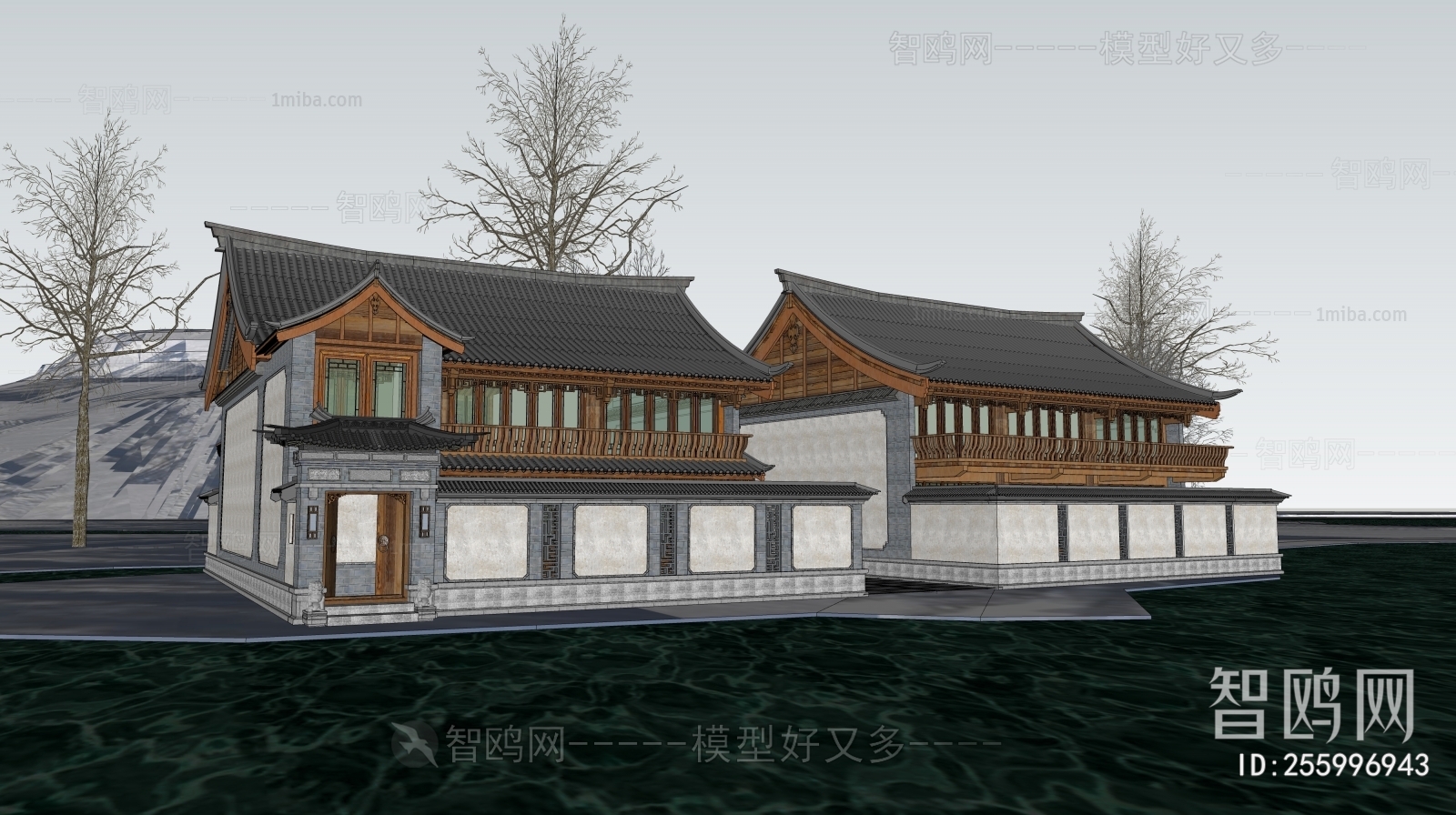 New Chinese Style Appearance Of Commercial Building