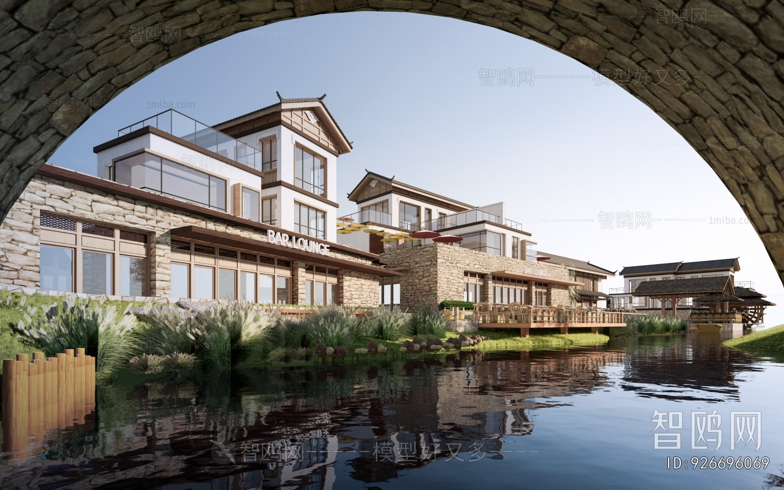 New Chinese Style Appearance Of Commercial Building