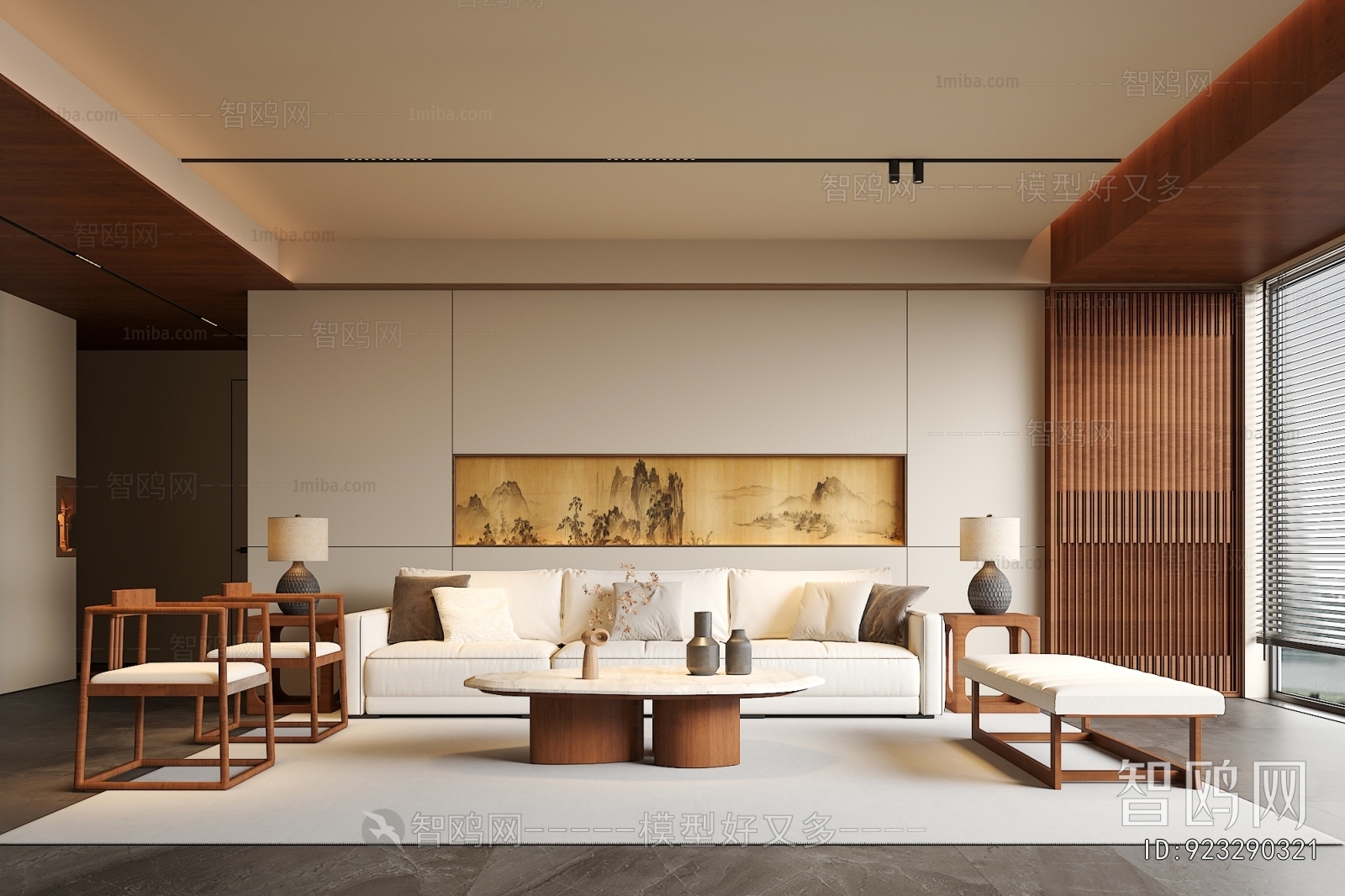 New Chinese Style A Living Room