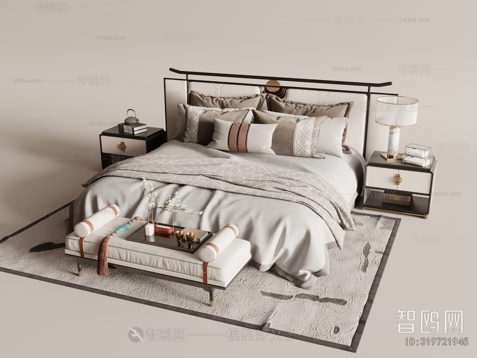 New Chinese Style Double Bed
