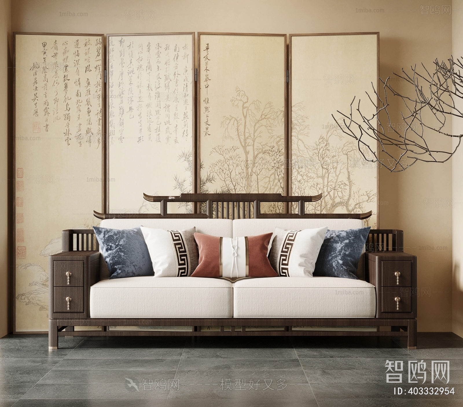 New Chinese Style A Sofa For Two