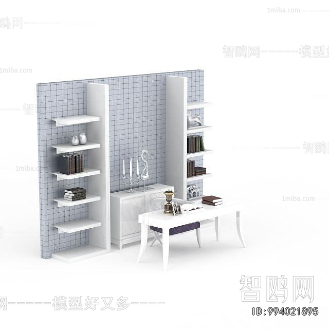 Simple European Style Computer Desk And Chair