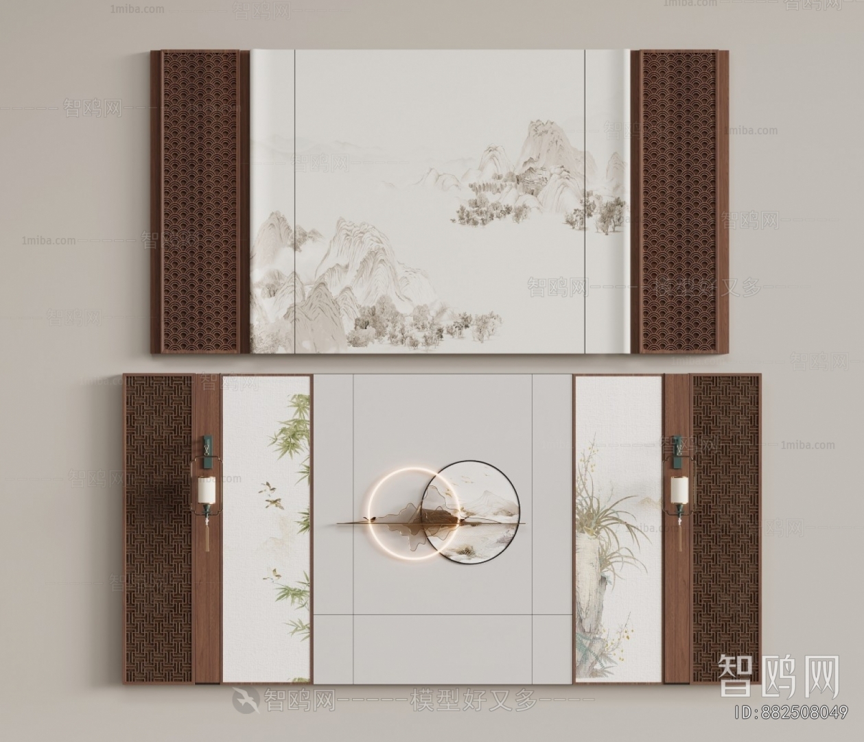 New Chinese Style TV Wall