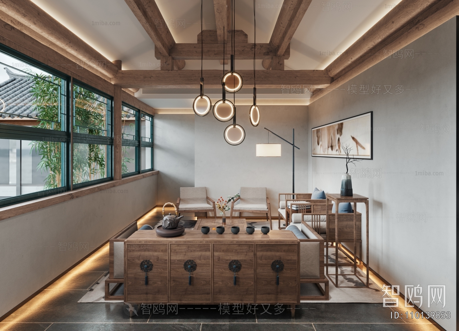 New Chinese Style A Living Room