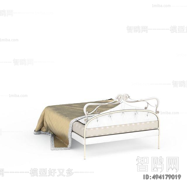 Simple European Style Double Bed