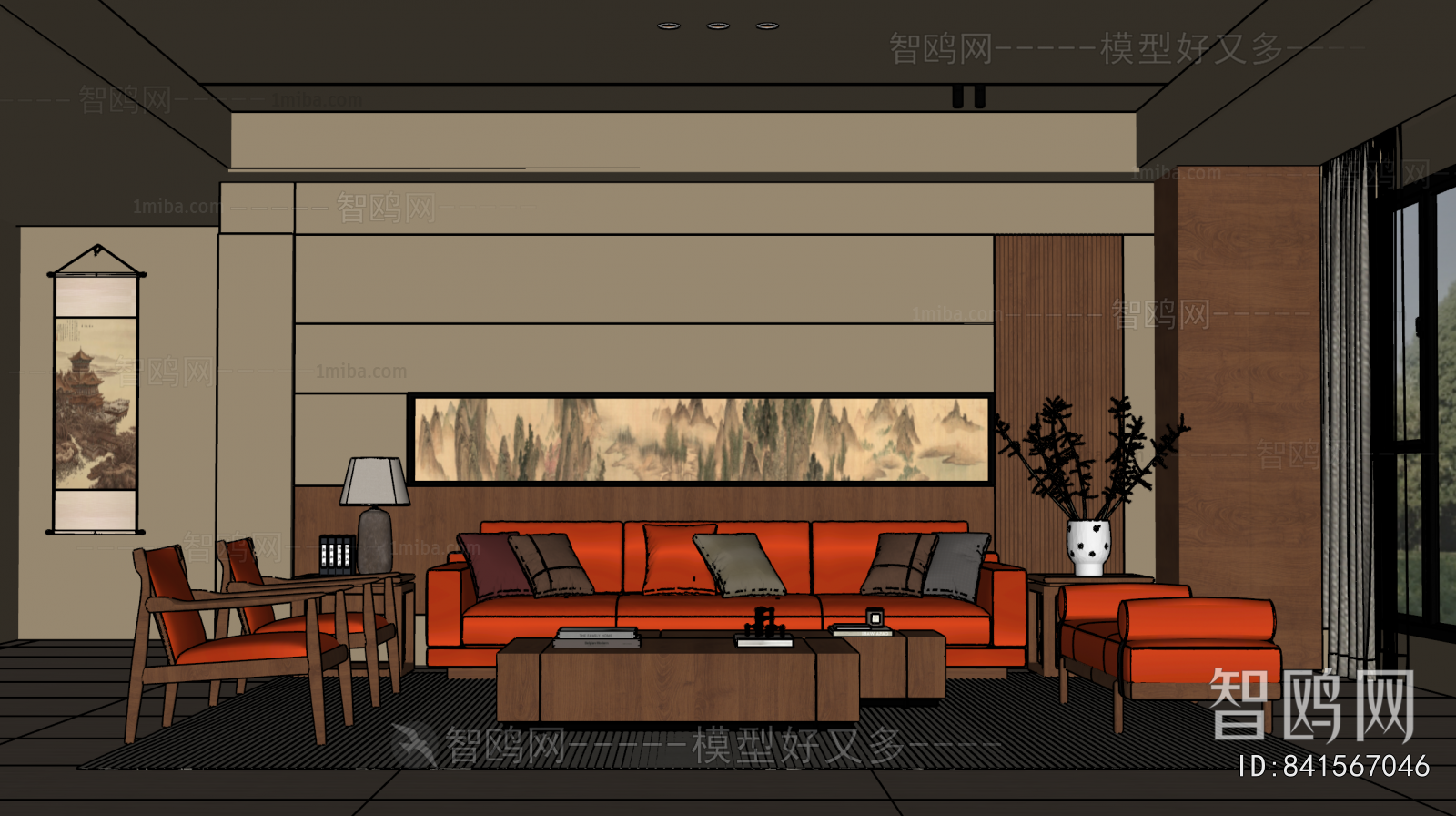 New Chinese Style A Living Room