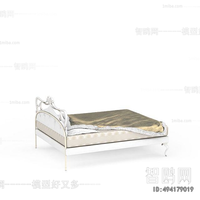 Simple European Style Double Bed
