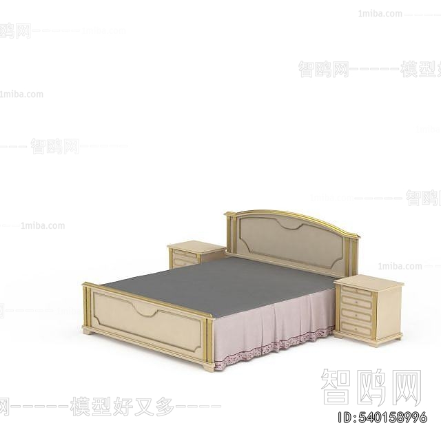 Simple European Style Double Bed