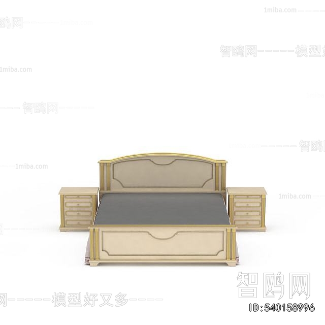 Simple European Style Double Bed