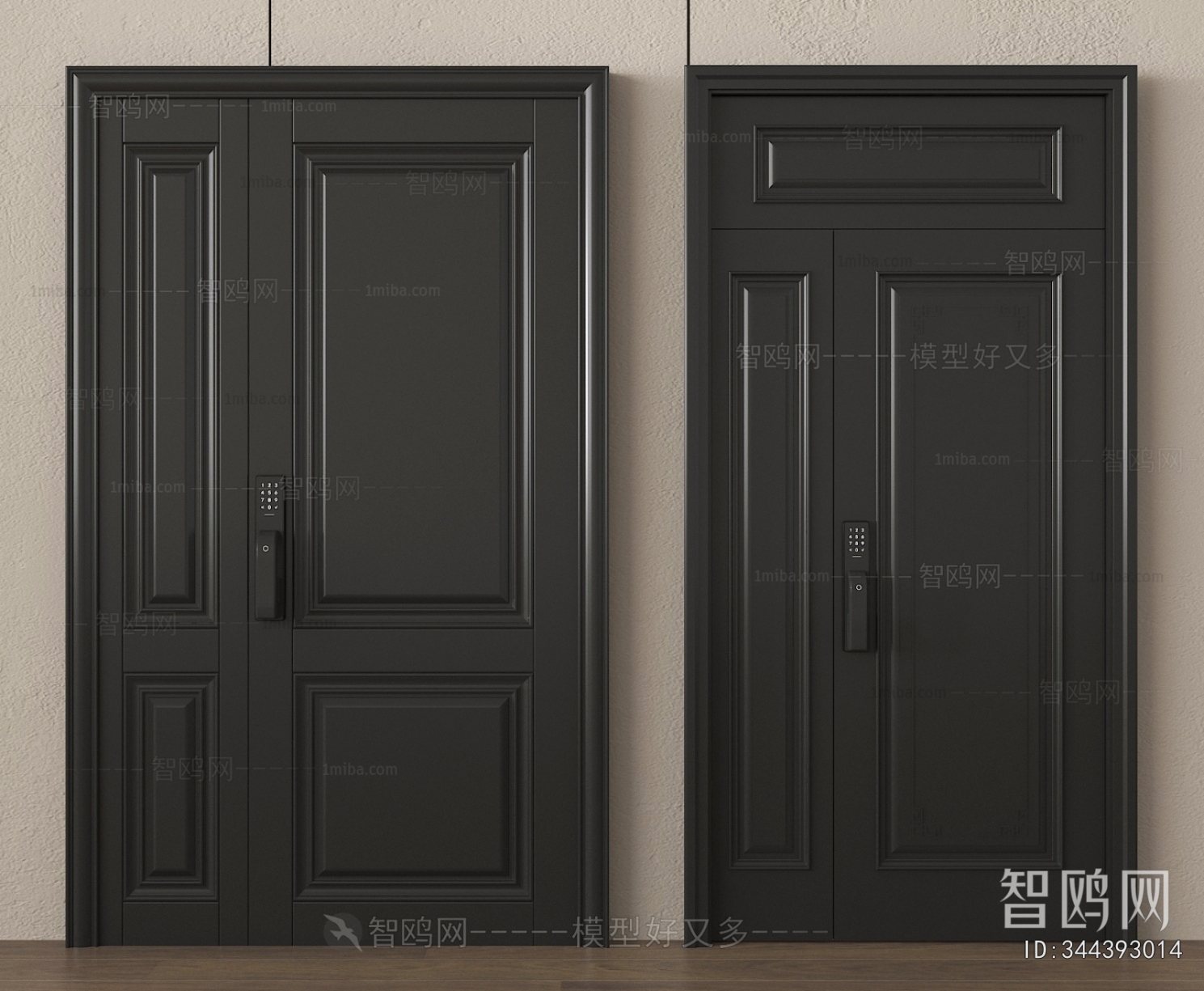 Modern Unequal Double Door