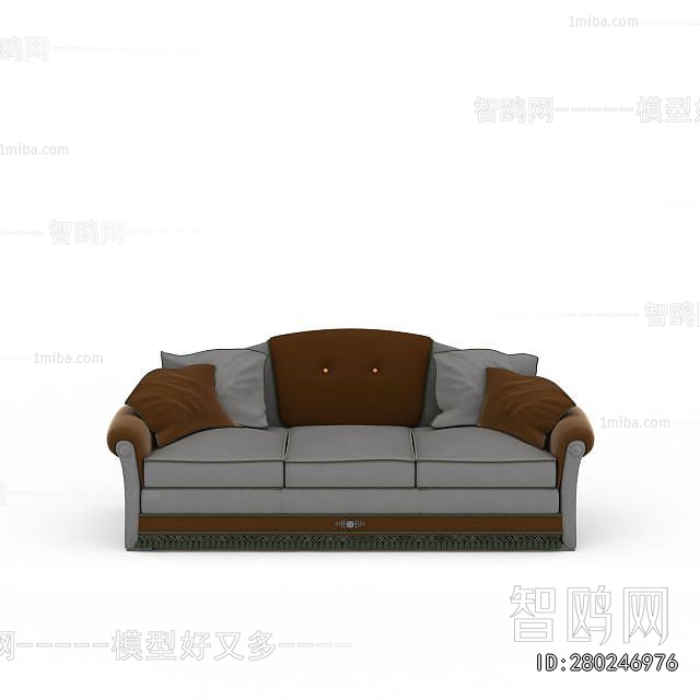Simple European Style Three-seat Sofa