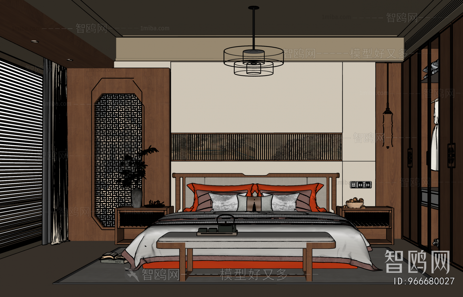 New Chinese Style Bedroom