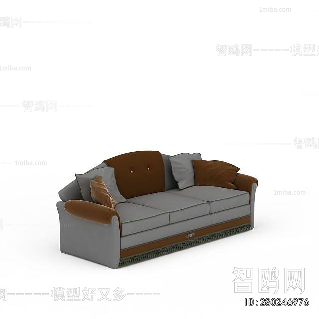 Simple European Style Three-seat Sofa