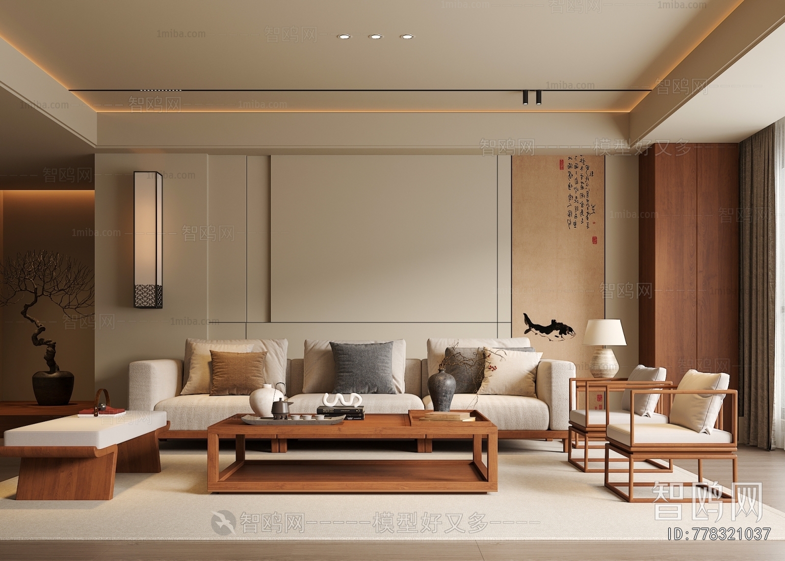 New Chinese Style A Living Room