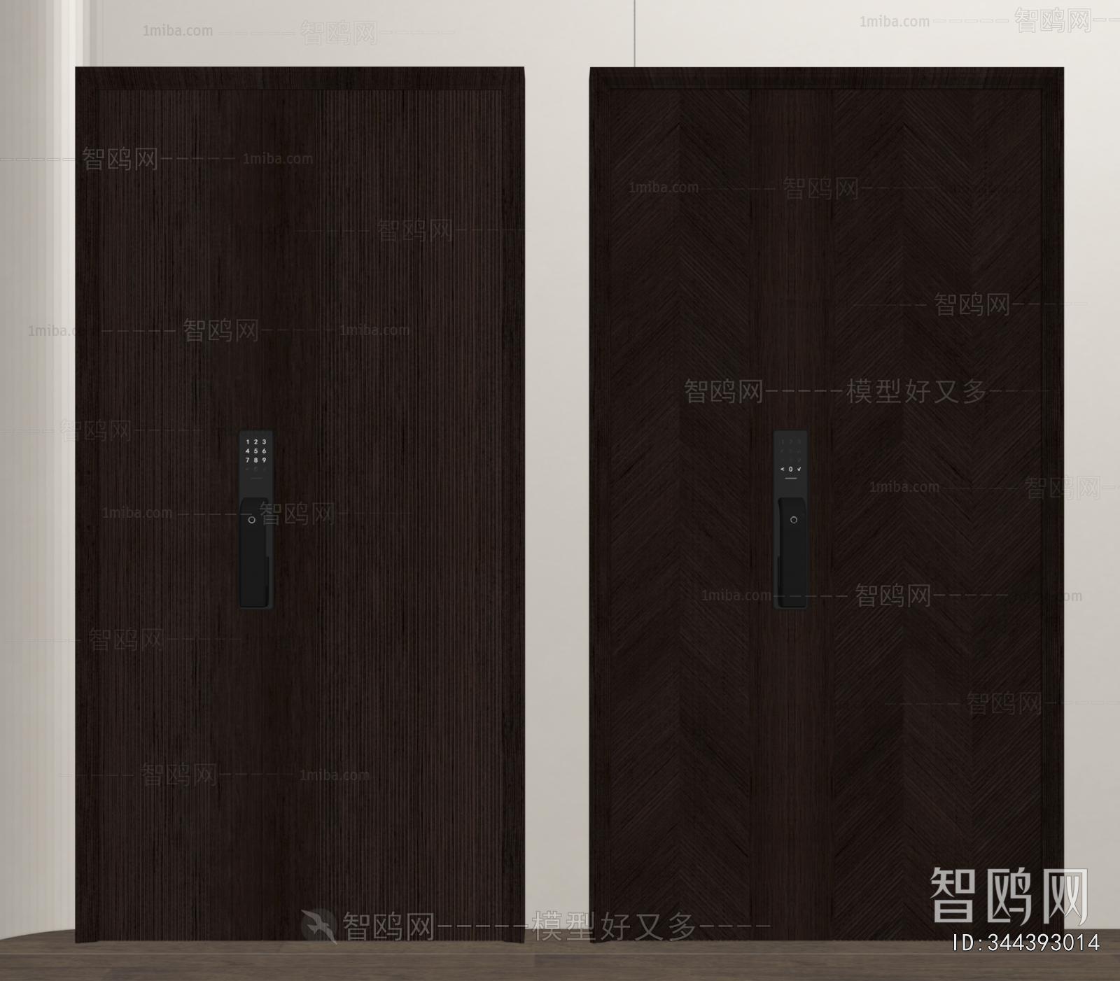 Modern Unequal Double Door