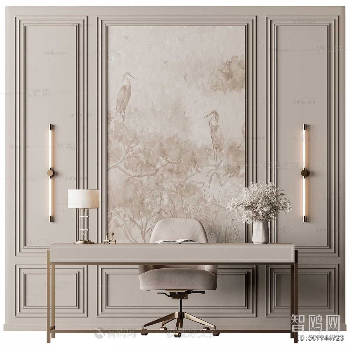 French Style Computer Desk And Chair