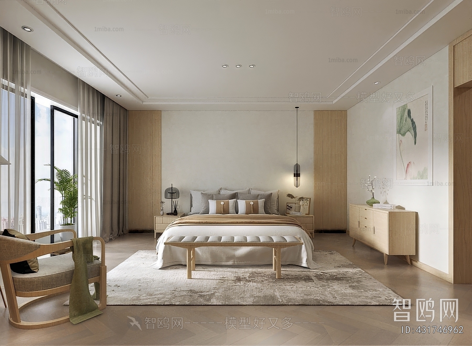New Chinese Style Bedroom