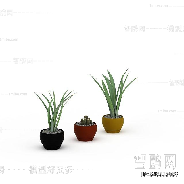 Modern Potted Green Plant