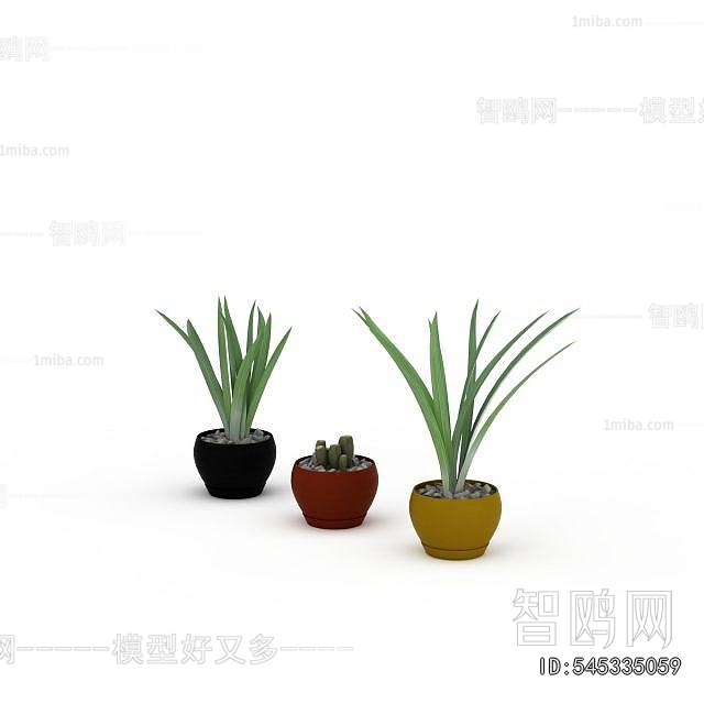 Modern Potted Green Plant
