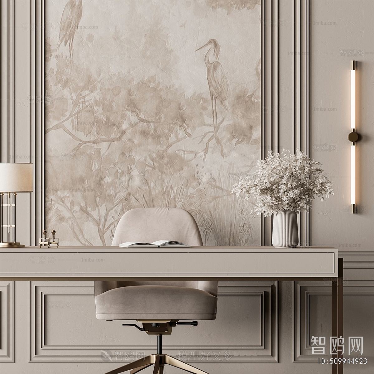 French Style Computer Desk And Chair