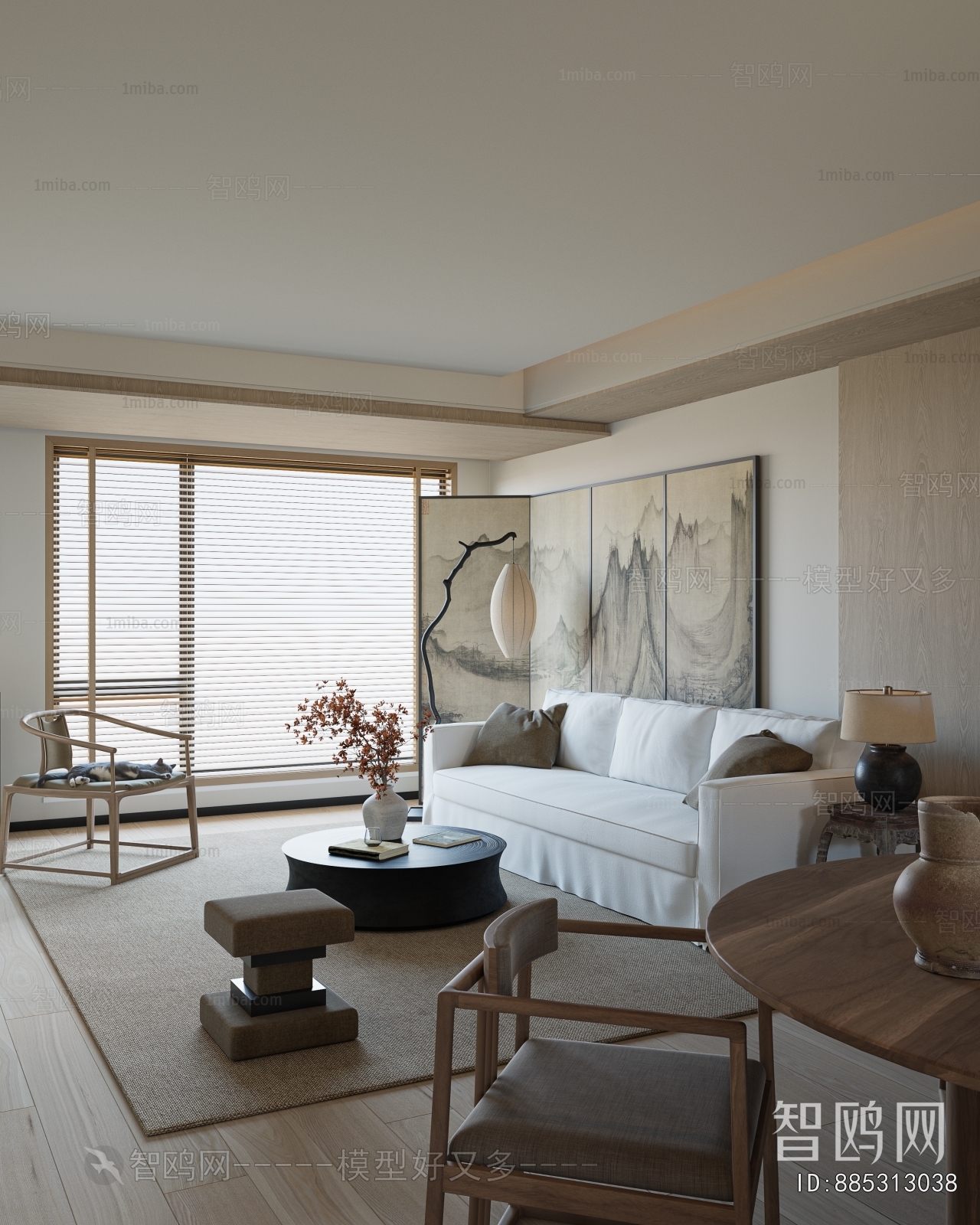 New Chinese Style A Living Room