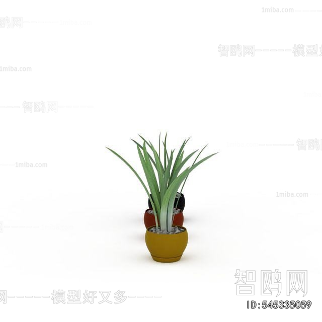Modern Potted Green Plant
