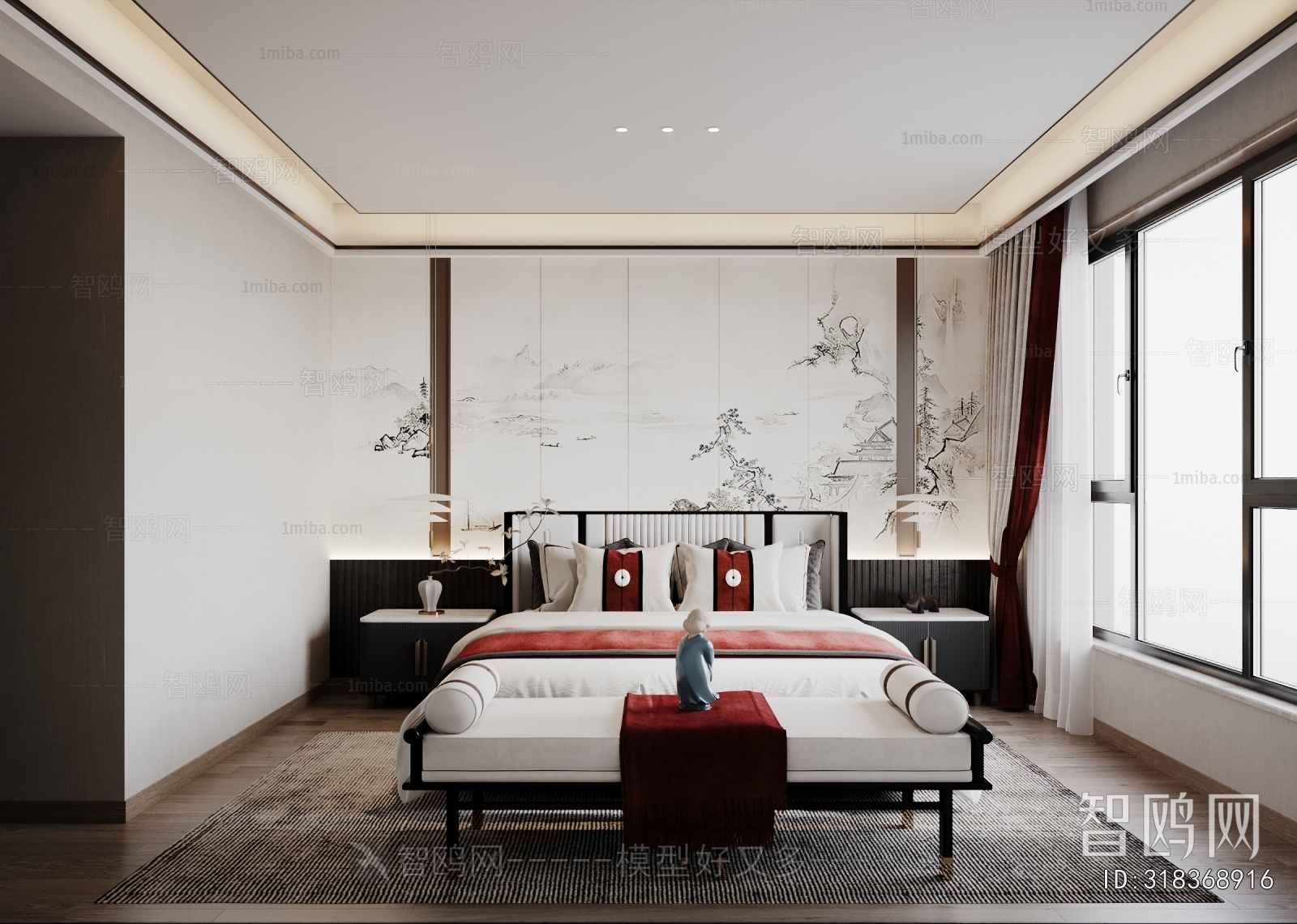 New Chinese Style Bedroom