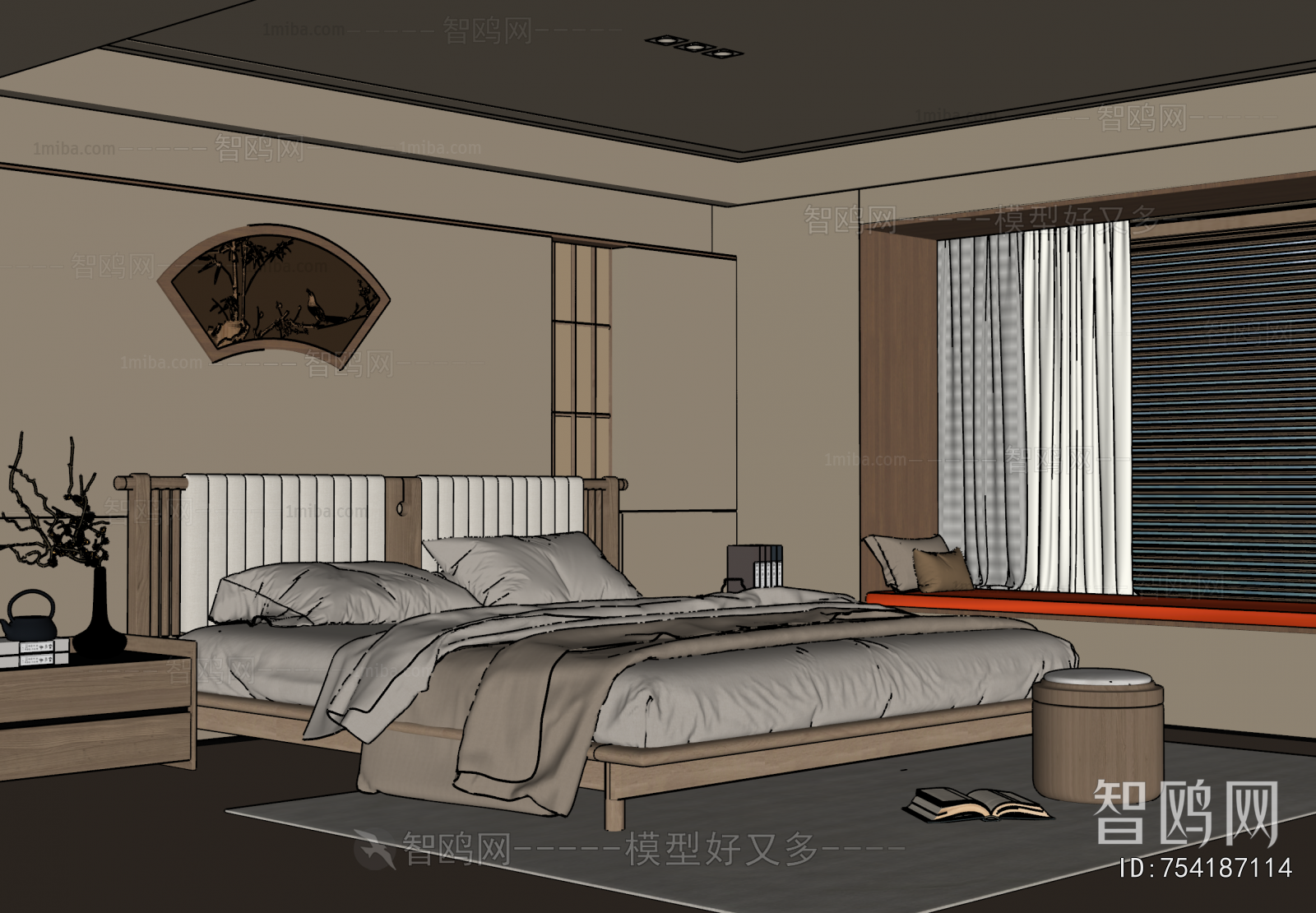 New Chinese Style Bedroom