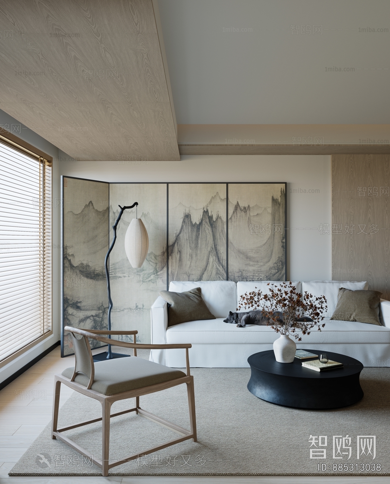 New Chinese Style A Living Room