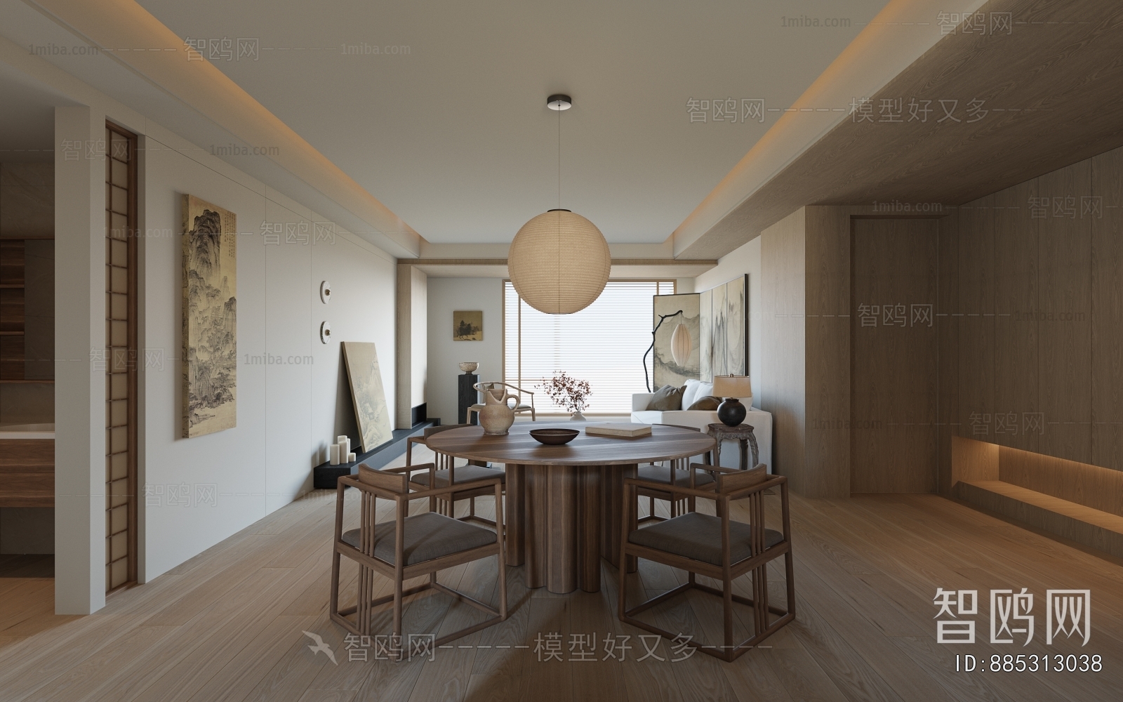 New Chinese Style A Living Room