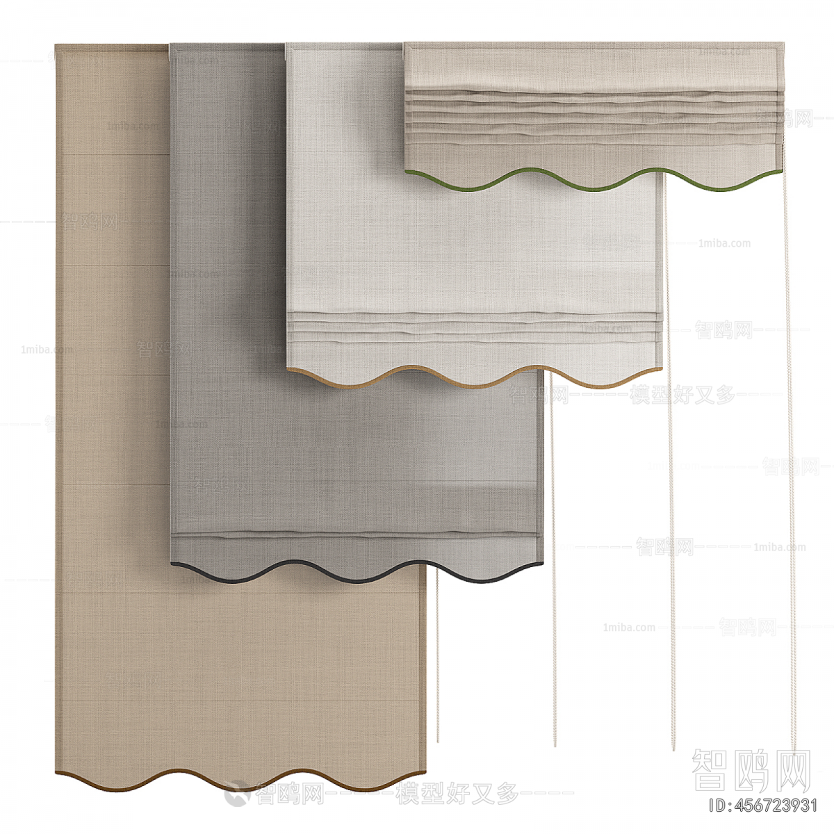 New Chinese Style Roman Curtain