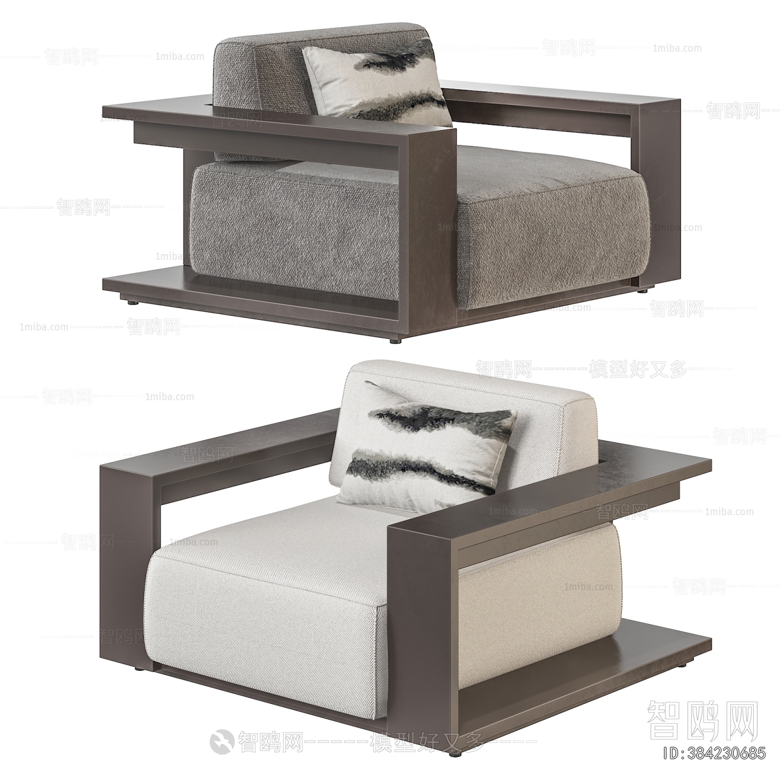 New Chinese Style Single Sofa