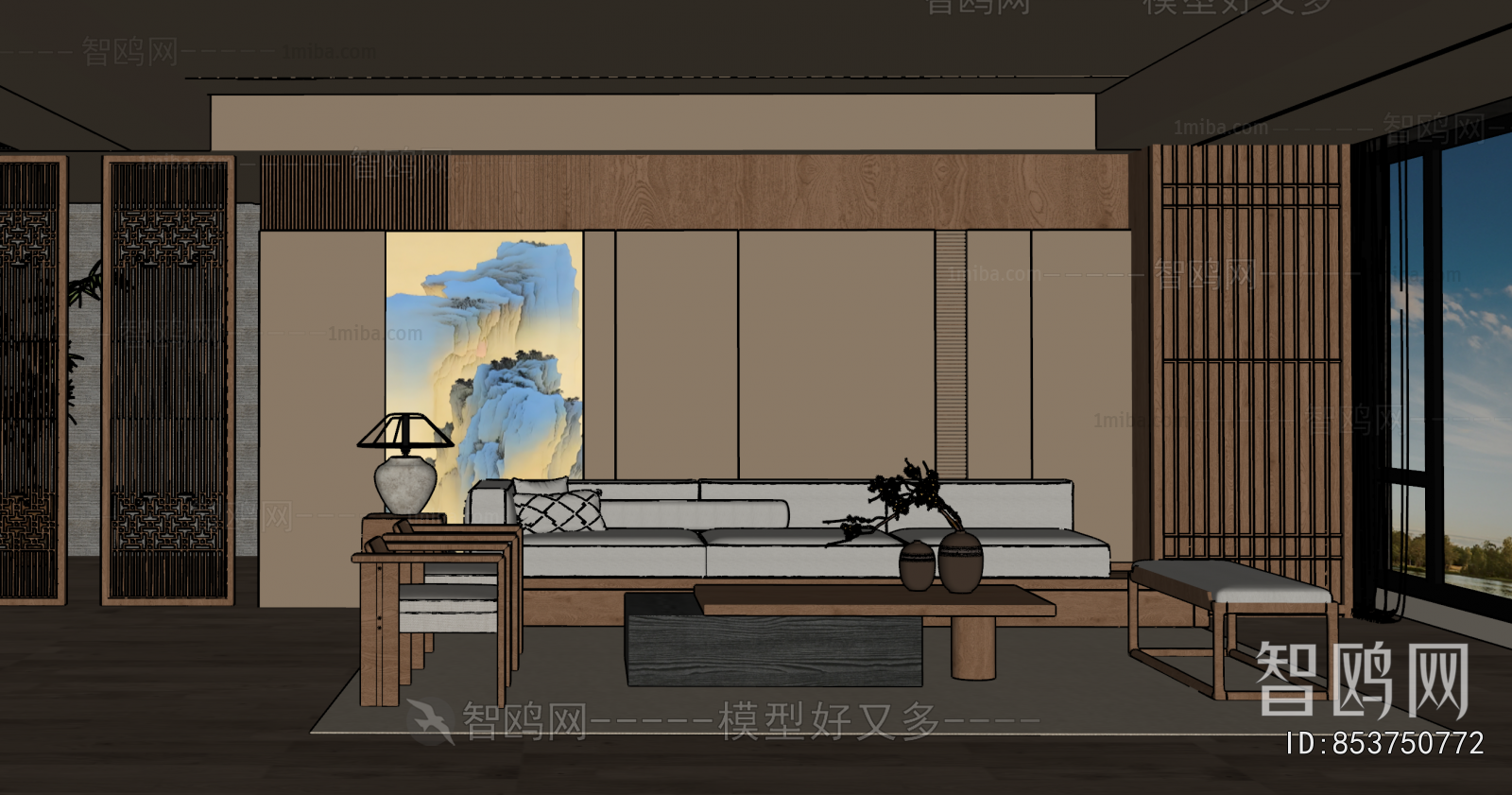 New Chinese Style A Living Room