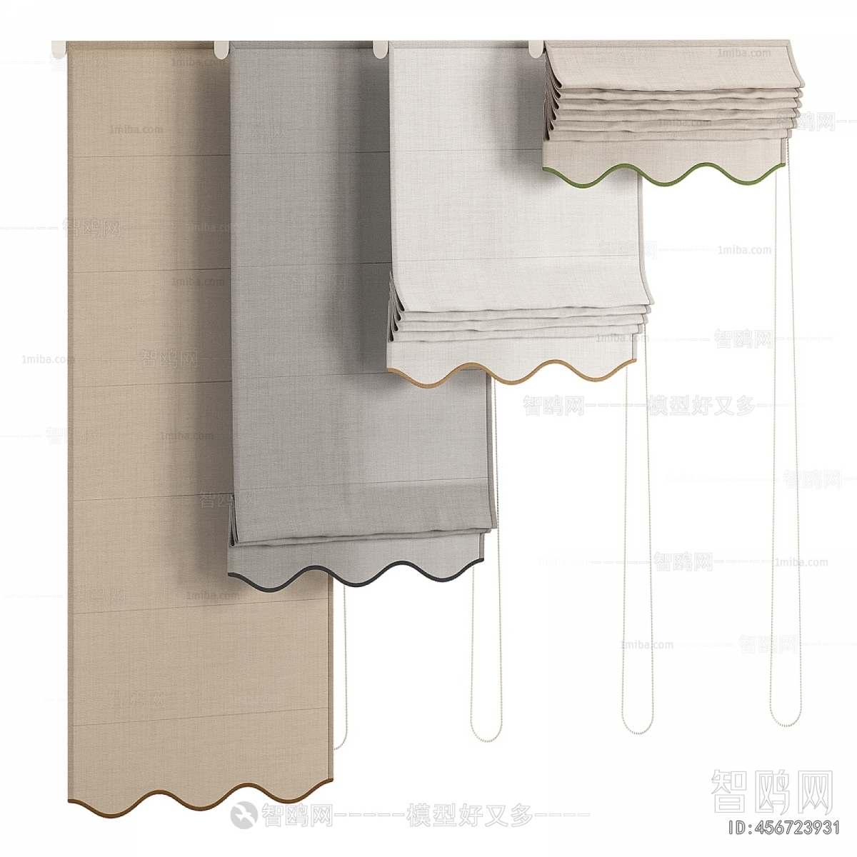 New Chinese Style Roman Curtain