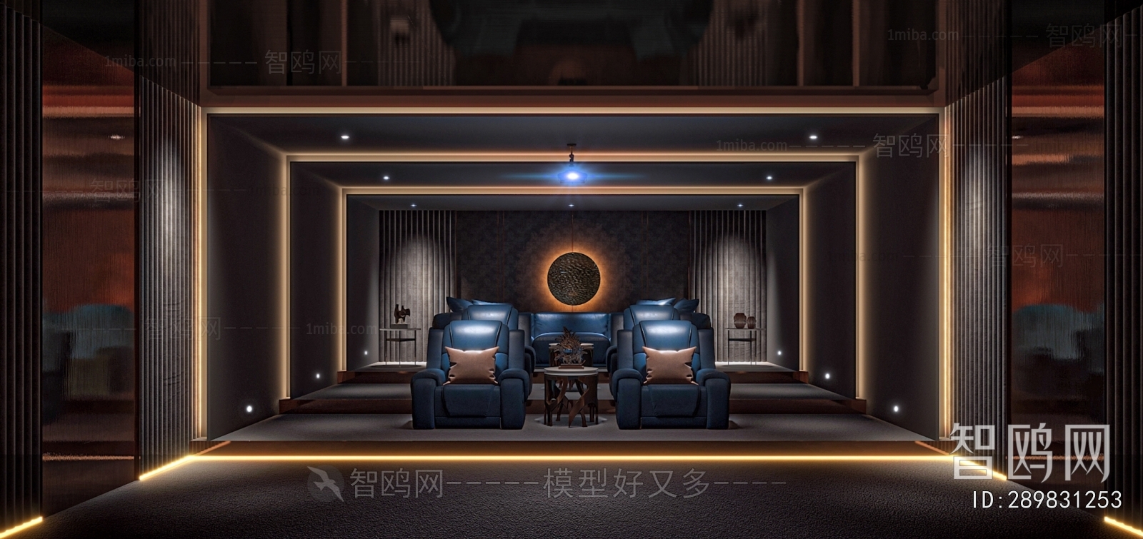 New Chinese Style Audiovisual Room