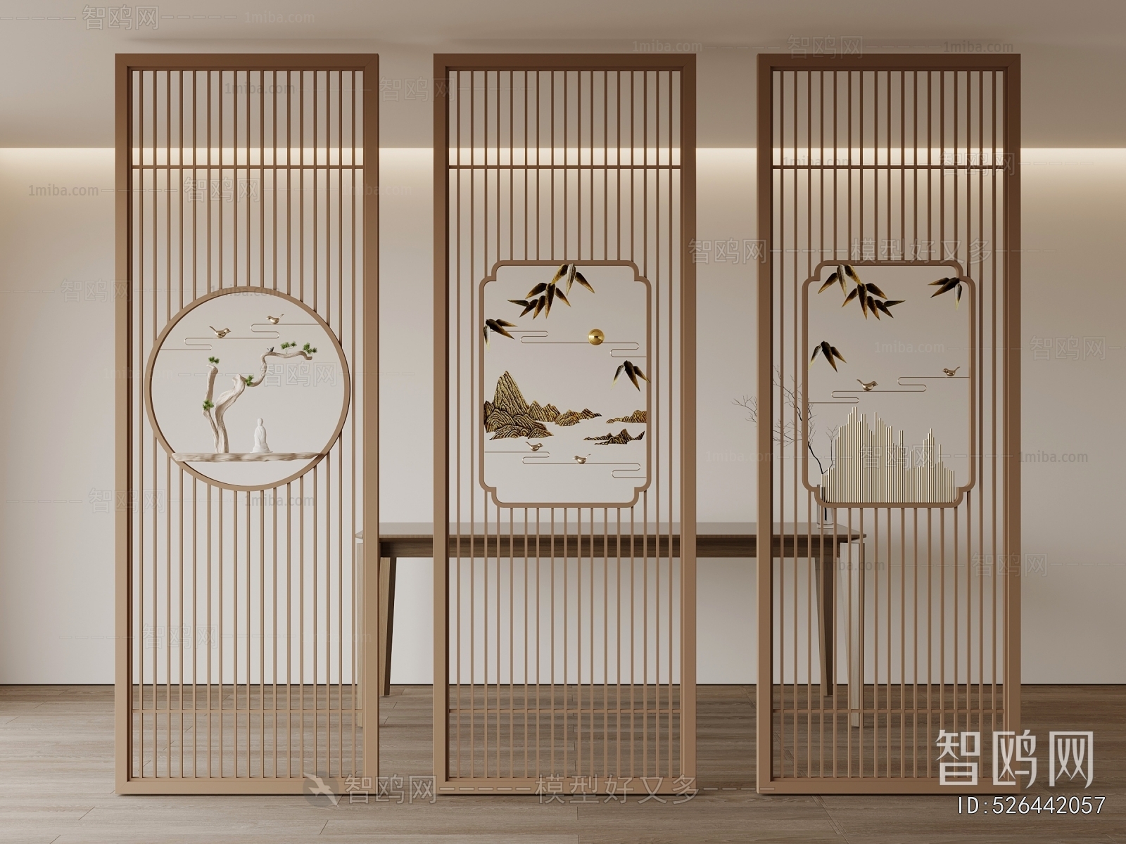 New Chinese Style Wooden Screen Partition