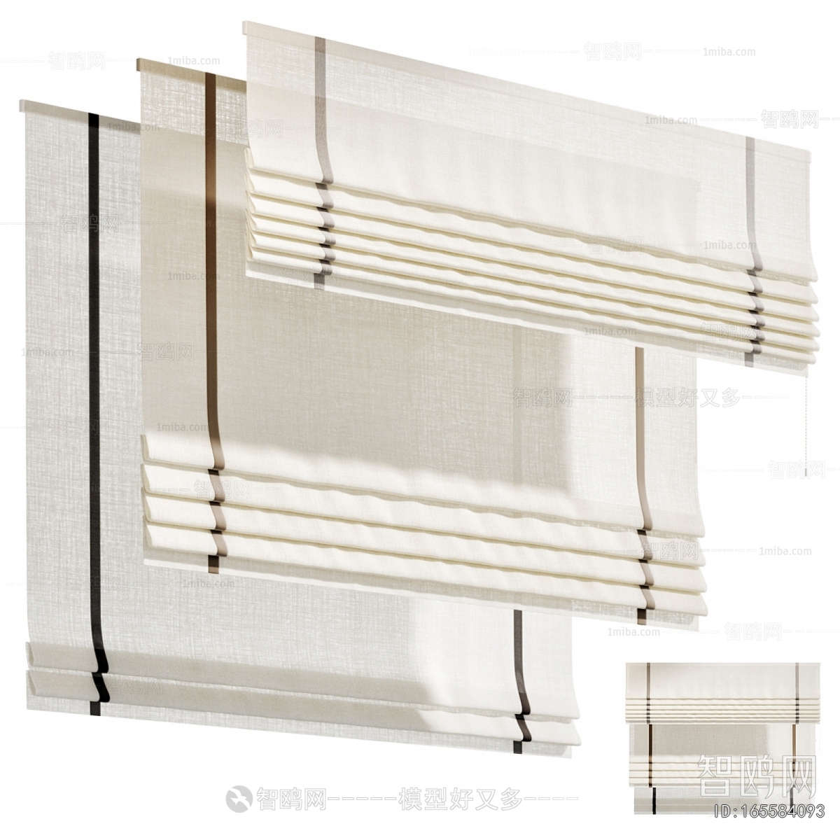 New Chinese Style Roman Curtain