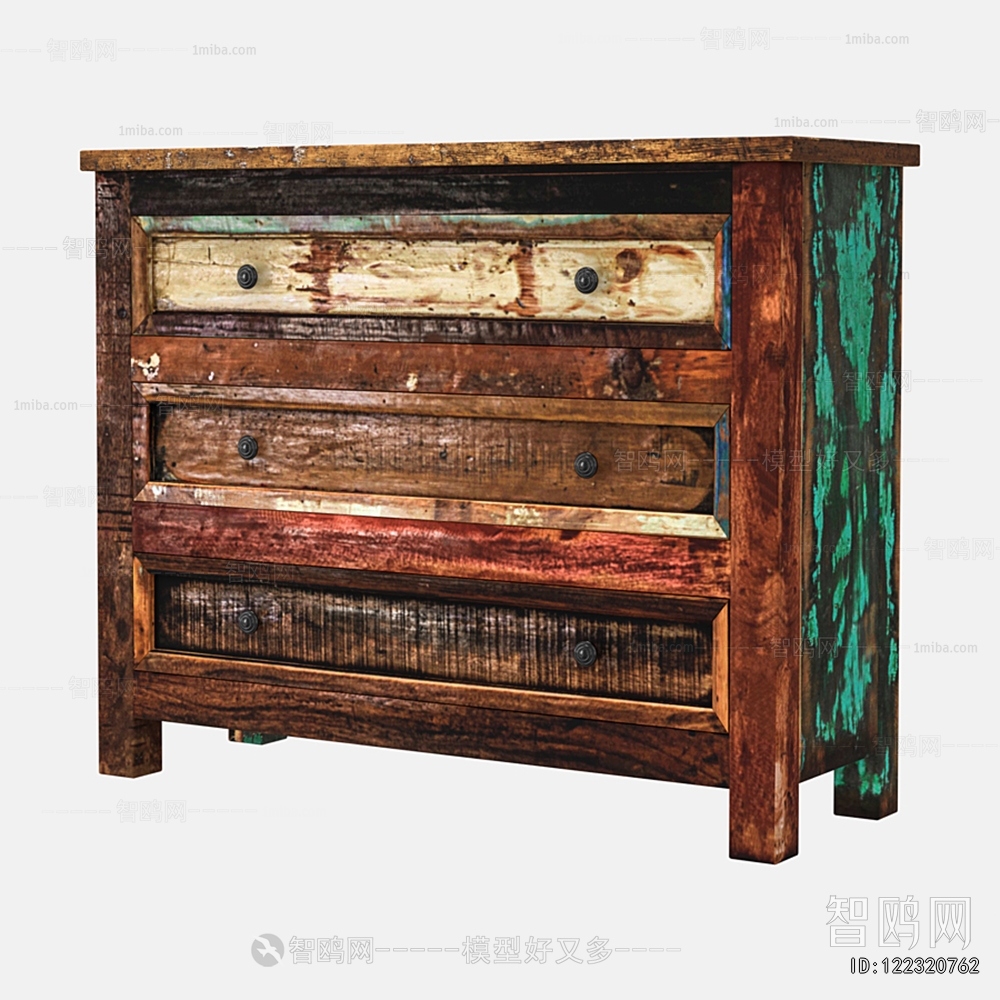 Wabi-sabi Style Side Cabinet