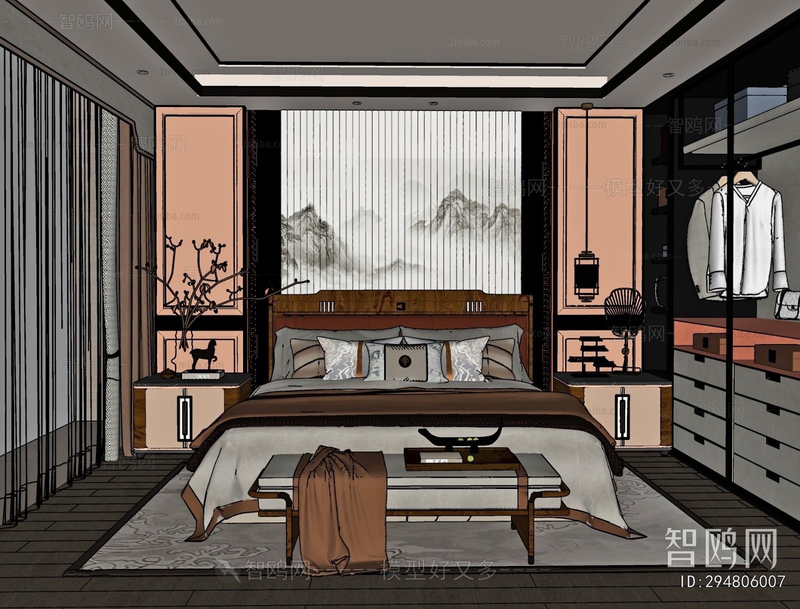 New Chinese Style Bedroom