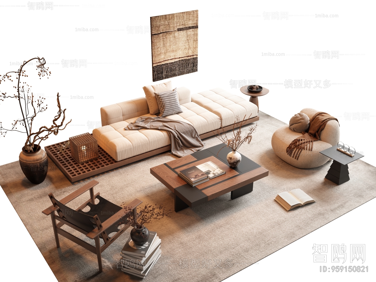Wabi-sabi Style Sofa Combination