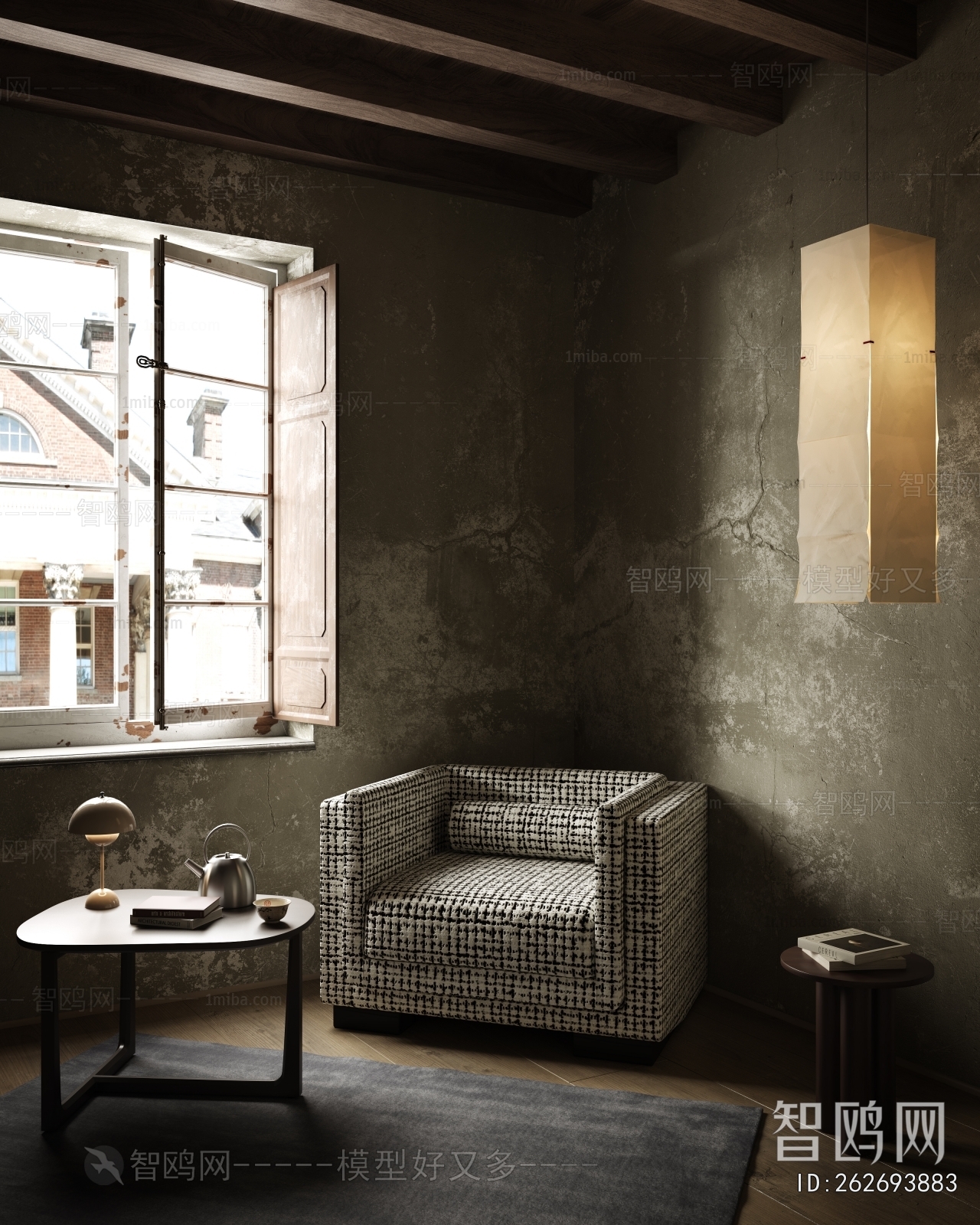 Wabi-sabi Style Single Sofa