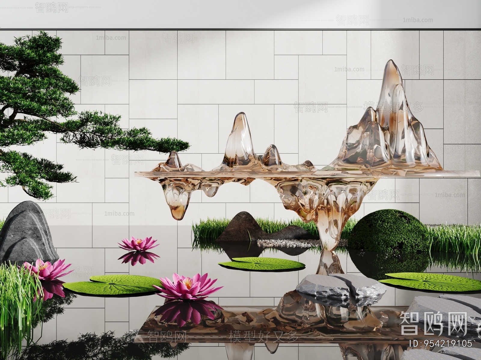 New Chinese Style Rockery Waterscape