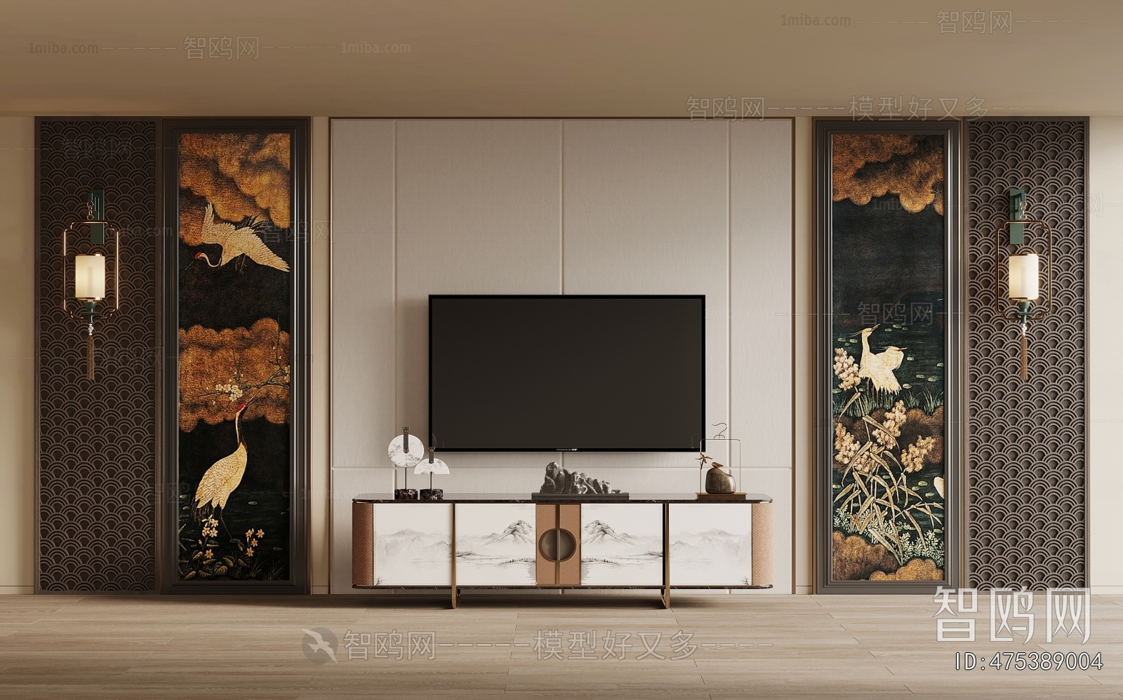 New Chinese Style TV Wall