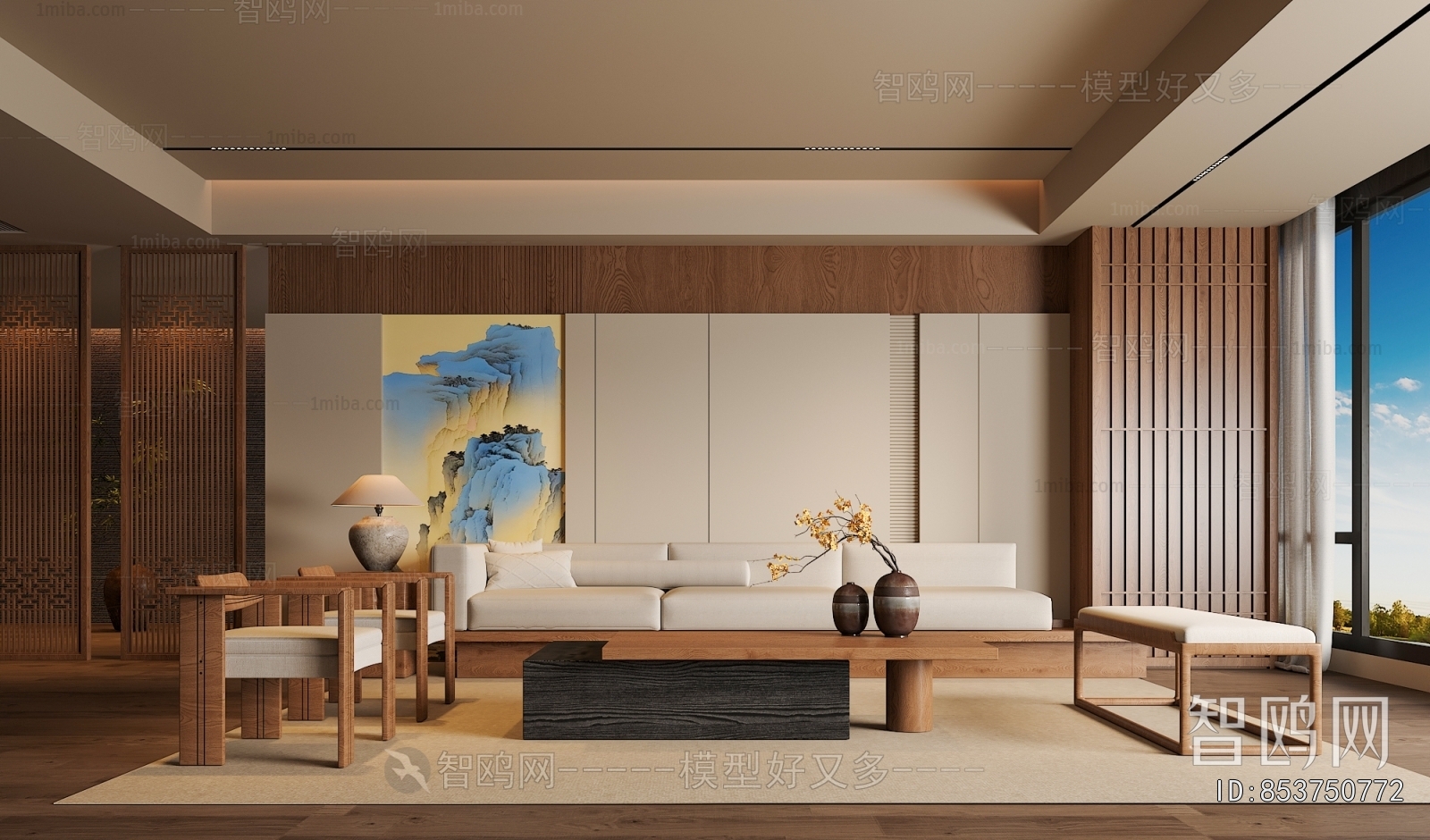 New Chinese Style A Living Room